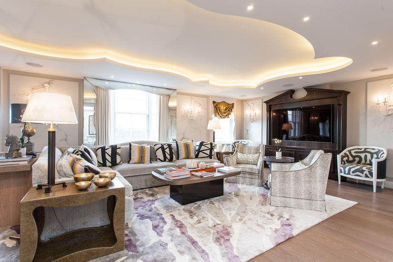 Illustration of Penthouse Apartment With Private Sports Court Lighting